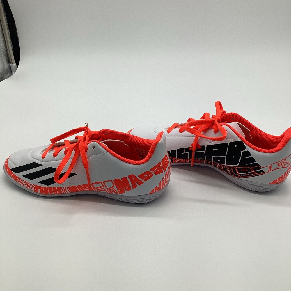 Adidas X Speedportal Messi .4 Indoor Soccer Shoes White Orange GW8400 Youth SZ 6 - Picture 8 of 10